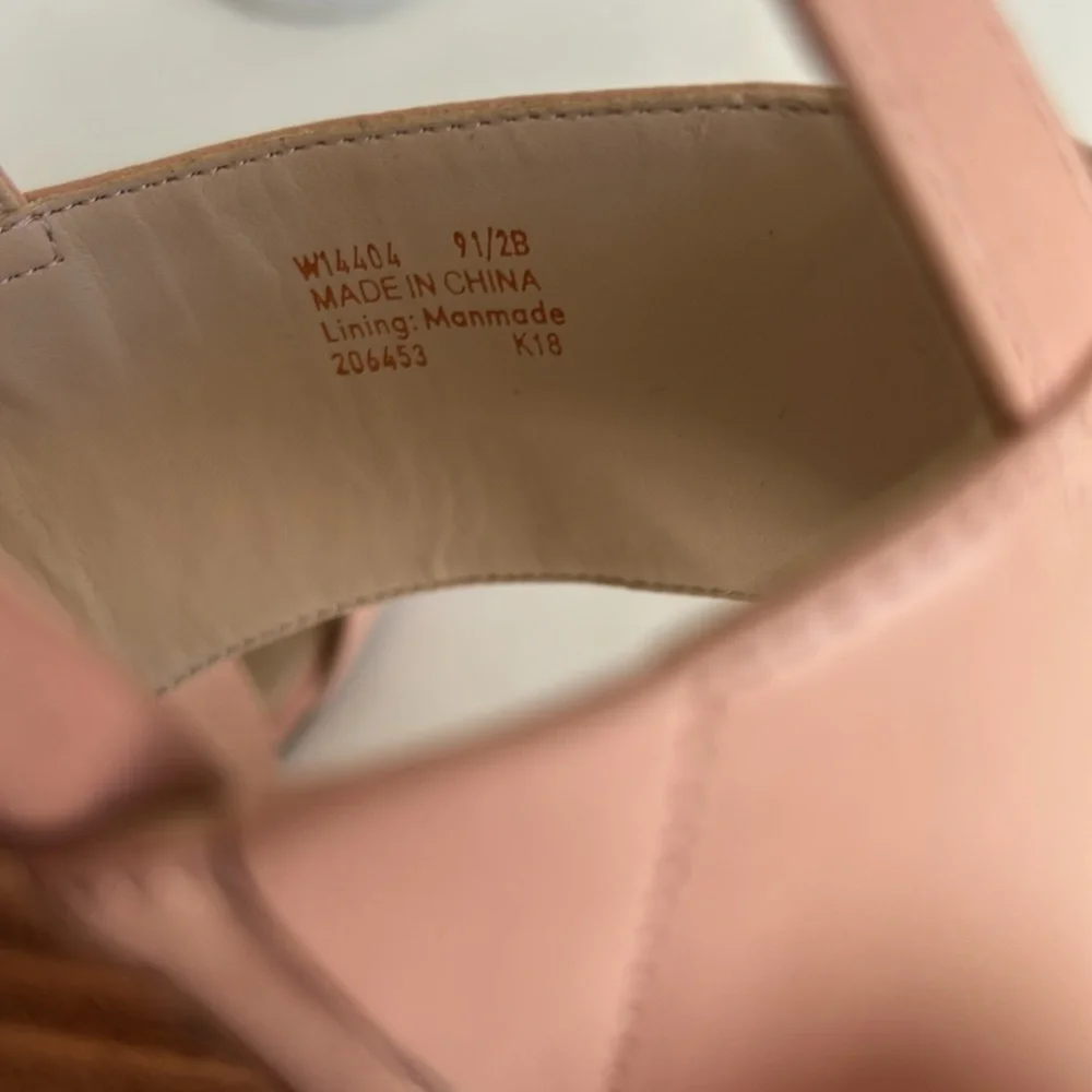 Cole Haan Sandals Women Pink Leather Slingback Wedge Buckle - Picture 10 of 17